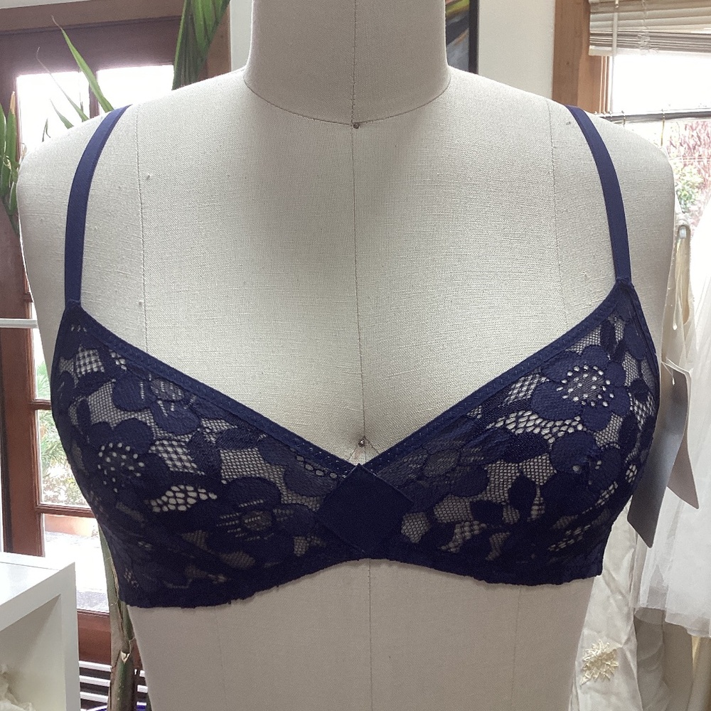 Blue lace bralette by Simone Perele